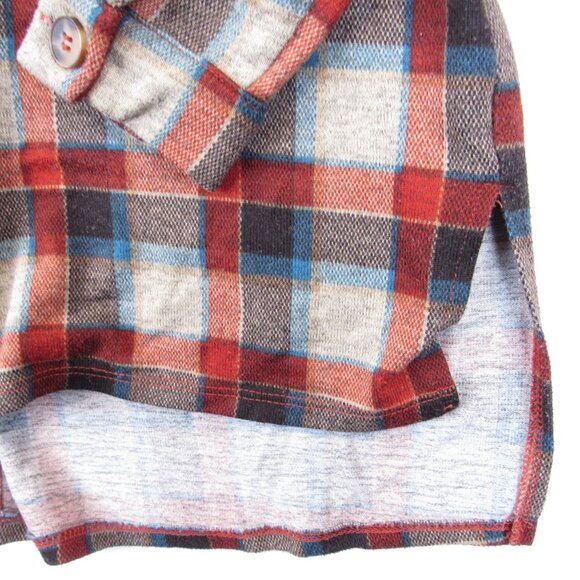 Hyfve Plaid Flannel Shirt Women's Size S High Low Button-Down Top - Picture 3 of 6